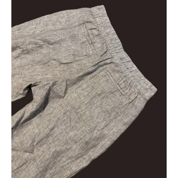 Athleta Pants Womens M Retreat Linen High Rise Ankle Pyrite Brown Lounge Beachy - Picture 7 of 13